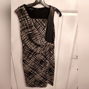 Lafayette 148 dress with leather tank shoulder strap